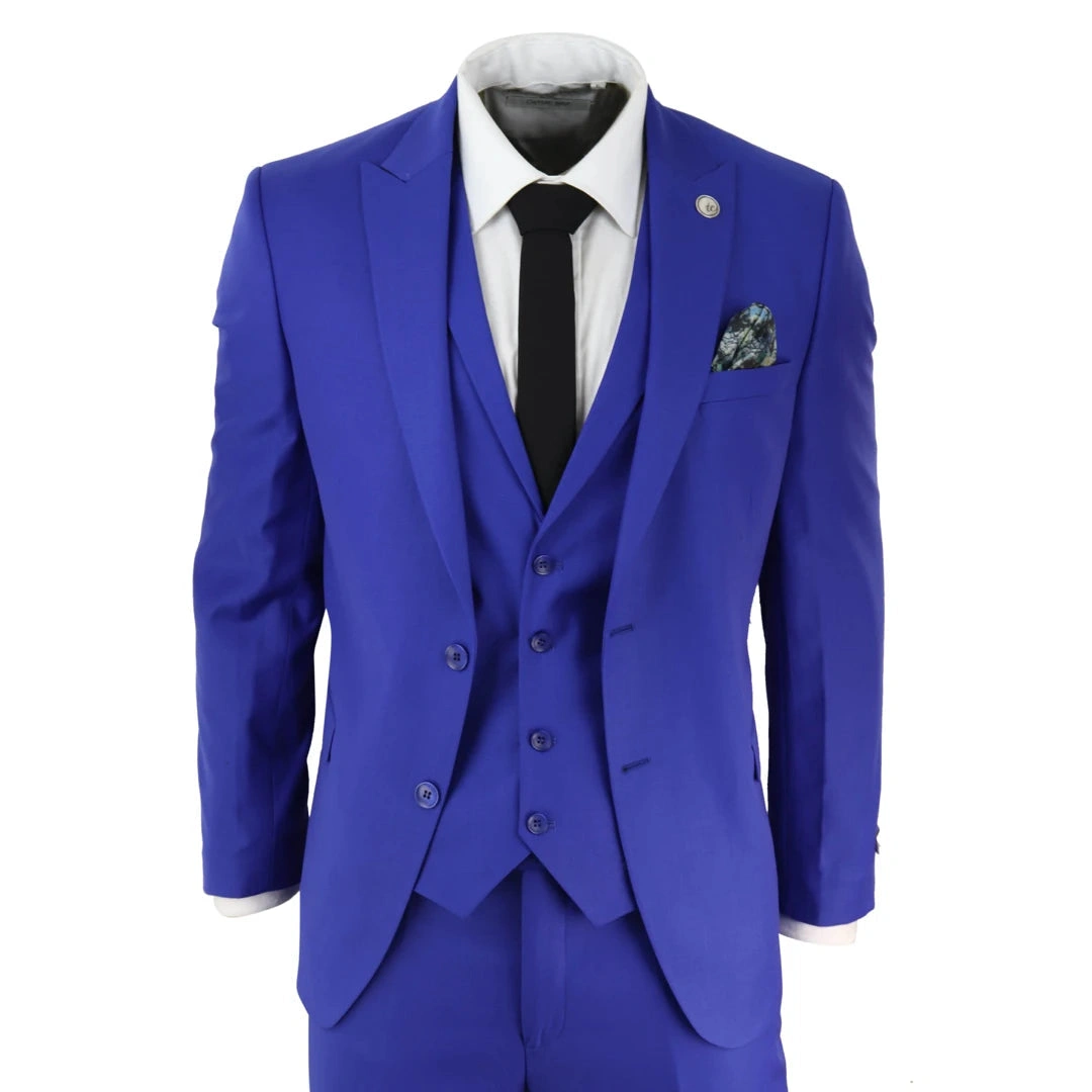 Costume Bleu Royal WS16 Homme Trois Pièces Élégance Mariage Soirée Bal - L'Affaire Parfaite